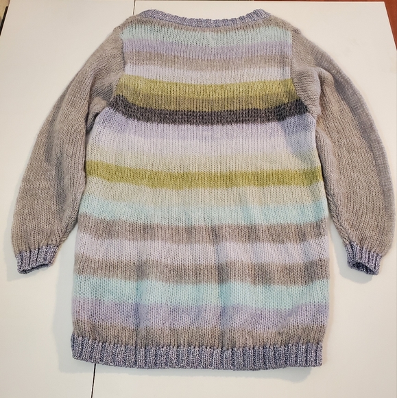 Free People XS Hohair Wool Light Weight Knit Sweater Striped Metallic - Picture 6 of 8